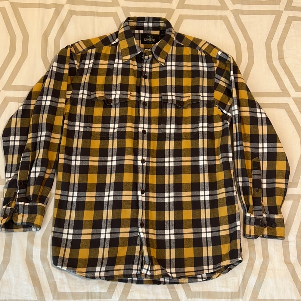 Red Head - Yellow/Black Flannel Shirt - Medium